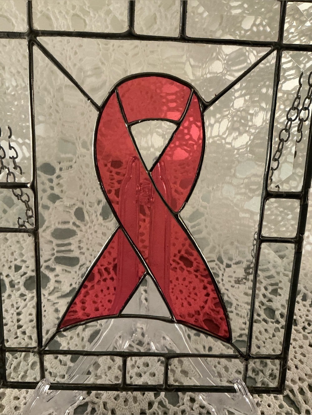 Stained Glass Pink Ribbon - Picture 2 of 3